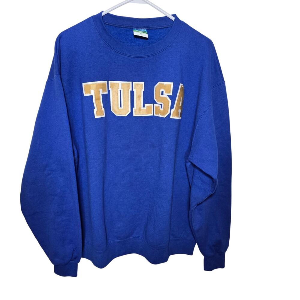 Champion Royal Blue & Gold Tulsa University Sweatshirt Golden Hurricanes NCAA XL